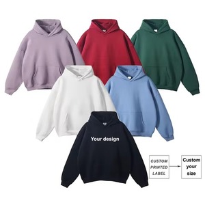 เสื้อฮู้ดดี้โอเวอร์ไซส์ผ้าฟลีซย้อมสีพื้นปักโลโก้ผ้าคอตตอน 100% คุณภาพสูงสำหรับผู้ชาย บริการ ODM สำหรับฤดูหนาว - Product Image 1