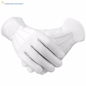 Gants blancs de qualité supérieure pour la franc-maçonnerie, avec broderie personnalisée, en tissu de coton doux et finition professionnelle - Product Image 1