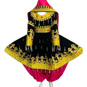Vestido de Paneles Multicolor Rojo Intenso Hecho a Mano, Colección Artesanal, Venta al por Mayor, Vestidos Tradicionales Afganos para Mujer - Product Image 4
