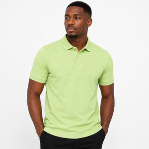 Custom <b>Men's</b> Light <b>Green</b> <b>Polo</b> <b>Shirt</b> 100% Cotton Pique Short Sleeve Golf <b>Polo</b> <b>Shirt</b> OEM ODM Private Label Casual <b>Polo</b> <b>Shirt</b> - Product Image 4