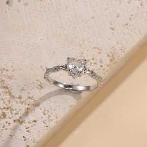 7MM Heart Cut Moissanite Rope Band Romantic <b>Ring</b> For Women's original 925 Silver Fine Jewelry Party Occasion For Lovers - Product Image 2