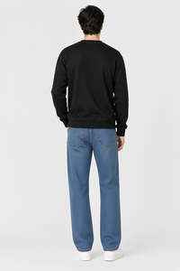 OEM Men's <b>Black</b> <b>Crew</b> <b>Neck</b> <b>Sweatshirt</b> Regular Fit Solid Casual Pullover Long Sleeve <b>Sweatshirt</b> Heated And Comfortable <b>Sweatshirt</b> - Product Image 2