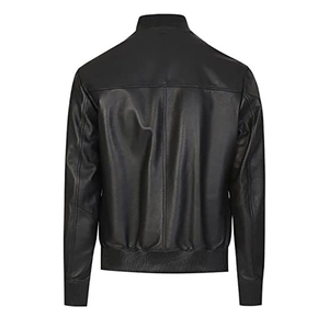 Veste chauffante tendance pour homme en cuir véritable noir, imperméable et coupe-vent, pour l'extérieur, mode, vente en gros OEM, moto et motard - Product Image 2