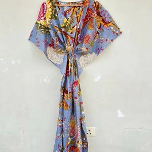 Kaftan de algodón, caftán floral indio, caftán largo, vestido para mamás, playa, ropa de dormir, caftán indio, Maxi vestido - Product Image 1