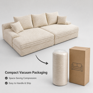 Divano Letto Senza Struttura in Memory Foam ad Alta Densità, Compresso Sottovuoto, in Tessuto Corduroy Quadrato, per Hotel e <span class=keywords><strong>Soggiorno</strong></span> - Product Image 6