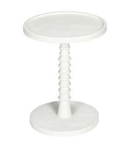 <b>White</b> <b>Round</b> Coffee <b>Table</b> Wooden End <b>Table</b> Turned Leg Accent <b>Table</b> Modern Living Room Furniture - Product Image 2