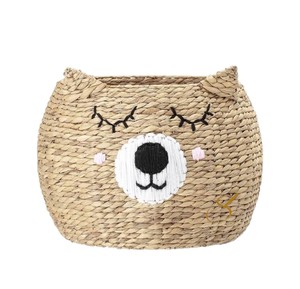 Cesta de Almacenamiento de Jacinto de Agua con Forma de Oso Durmiente, Organizador de Juguetes Tejido con Forma de Animal, Decoración Adorable para Cuarto de Bebé o Sala de Juegos - Product Image 2