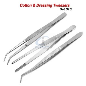 Ensemble de pinces de haute qualité, 3 pièces, pointe dentelée, en acier inoxydable, pinces dentaires - Product Image 3