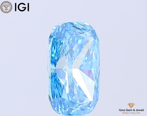 CVD Lab Grown Diamond <b>Cushion</b> Cut With IGI Certificate VS2 Clarity Fancy Vivid Blue Color 1.50 Carat for Precious Spark Pendant - Product Image 3