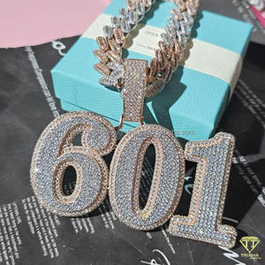 Luxury 18K Gold Plated SPE Letter <b>Necklace</b> Full Iced Out Lab Grown Diamond Pendant Hiphop Style Jewelry for Men - Product Image 4