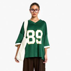 Premium Women's Varsity <b>T</b> <b>Shirt</b> Lightweight Breathable Cotton <b>Polyester</b> Casual Sportswear Oversized Fit Jersey OEM ODM Supplier - Product Image 1