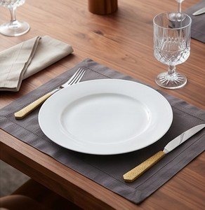 Ensemble de couverts minimalistes modernes avec poignées texturées dorées, acier inoxydable poli miroir, passe au lave-vaisselle, vaisselle de mariage - Product Image 3