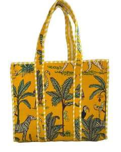 Sac fourre-tout en velours matelassé fait main, grande taille, avec doublure en tissu, imprimé bohème, sac à bandoulière tendance, idéal pour le yoga, le shopping ou la plage - Product Image 3