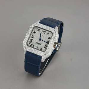 Montre BOJ CATie.R016 entièrement blanche avec lunette en diamants VVS, verre luxueux, acier inoxydable, mouvement automatique Moissanite, 41 mm - Product Image 5