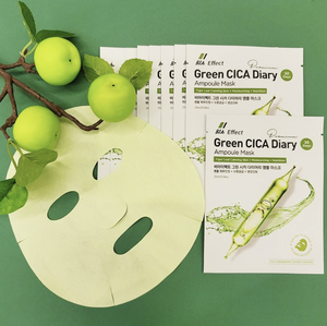 Mascarilla Facial de Colágeno Cica Verde en Ampolla, Microfibra Coreana, Antienvejecimiento, Equilibra los Poros y el Sebo, Calmante e Iluminadora - Product Image 2