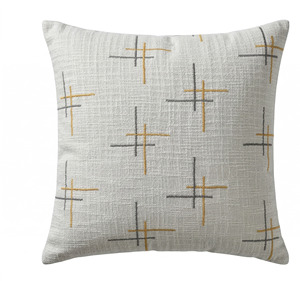 Modern Minimalist Bohemian Embroidered Cotton Square <b>Cushion</b> <b>Cover</b> with Anti-Dust Mite Feature for Home Use - Product Image 3