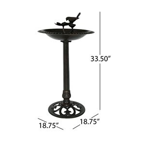Ornement de jardin élégant en aluminium et en fer pour l'extérieur, bain à oiseaux - Product Image 3