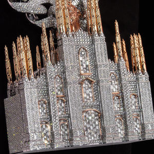 Colgante de Cruz Chapado en Oro Rosa con Incrustaciones de Diamantes, Amuleto Religioso, Joyería de Moda Unisex, Regalo - Product Image 2