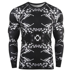 Wholesales 2026 Rash Guard Sublimation Long Sleeve Printed Custom Men Sun Protection Clothing Men Compression Rush Guard OEM - Product Image 3