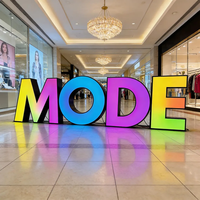 Enseigne lumineuse personnalisée à lettres rétroéclairées RGB, nom changeant de couleur, logo d'entreprise éclairé, enseigne de magasin illuminée