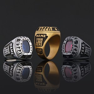 Bague d'École BOJ 024 Personnalisée en Argent et Diamant, Bague de Diplôme Universitaire Unisexe, Cadeau pour Fêtes et Occasions Spéciales IGI/ - Product Image 1