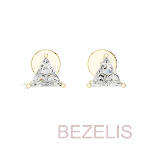 Boucles d'oreilles en diamant de qualité supérieure, diamants de laboratoire, couleur D E F, taille Trillion, clarté VVS VS, IGI - Product Image 3