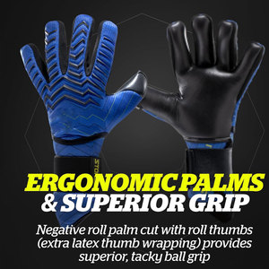 Football Goalkeeper Gloves Full Finger PU Leather Non-Slip Adjustable Hook and Loop Wrist <b>Strap</b> Unisex Breathable Waterproof - Product Image 4