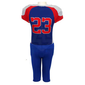 Ensemble de maillot et pantalon de football américain personnalisé, 100% polyester respirant et à séchage rapide, manches courtes, uniforme de football sublimé - Product Image 2