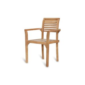 Silla de Comedor Moderna y Duradera de Madera de Teca Wora con Diseño de Sillón con Listones para Asientos de Jardín al Aire Libre, Muebles para el Hogar - Product Image 4