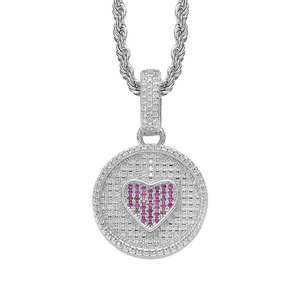 Collier Pendentif Deux-en-un Soleil & Lune Plaqué Or Moissanite, Bijoux Hip Hop Haut de Gamme Entièrement Sertis de Diamants pour Amoureux - Product Image 3