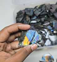 Tranches de Spectrolite 100% Naturelles Multicolores, Lot en Gros de Cristaux Polis pour la Fabrication de Bijoux