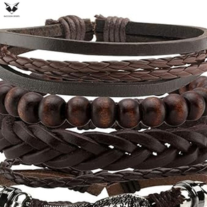 Premium Quality Newest Trendy Wide Black Leather Cuff <b>Bracelet</b> with Pyramid Stud Design <b>Adjustable</b> Fashion Wrist Accessory - Product Image 3