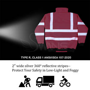 เสื้อแจ็คเก็ตนิรภัยฤดูหนาวลดราคาพิเศษ มองเห็นได้ชัดเจน ระบายอากาศได้ดี ผลิตจากผ้าฝ้าย/โพลีเอสเตอร์ สำหรับงานก่อสร้าง/รักษาความปลอดภัย สะท้อนแสงด้านหน้า สำหรับผู้ชาย - Product Image 6