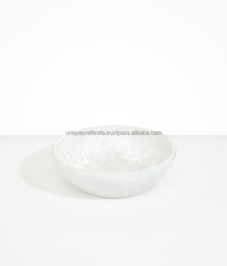 Cuenco de resina hecho a mano blanco de lujo, Plato decorativo de mesa multiusos para utensilios de cocina para el hogar, artesanías de resina - Product Image 6