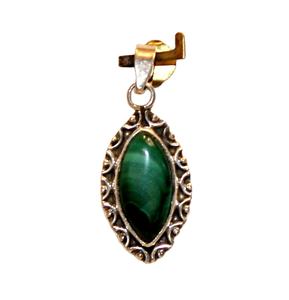 Pendentif en argent sterling malachite naturel de qualité supérieure 925 mariage cadeau femme fête anniversaire unisexe - Product Image 6
