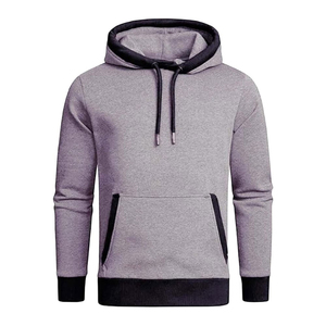 Sweat-shirt à capuche gris pour homme de haute qualité, coupe classique, en coton French Terry, décontracté, pour l'automne, avec poche, séchage rapide, vente en gros - Product Image 1