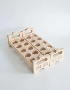 Rustic Wooden <b>Egg</b> Holder Tray Farmhouse Kitchen Counter <b>Egg</b> <b>Storage</b> Rack Durable Natural Wood Organizer Stand - Product Image 2
