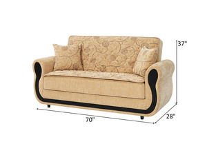 Juego de Muebles de Sala de Estar Modernos de Madera de Teca Sólida de Lujo, Sofá Cuadrado con Patrón Floral Acolchado, Marrón, 3, 2 y 1 Plazas, para Hotel o Villa - Product Image 3