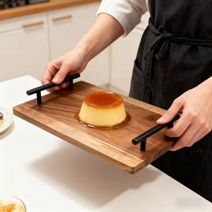 Plateau de rangement et de service moderne avec bords surélevés, poignées faciles à saisir, design anti-déversement, parfait pour le thé, les collations, l'utilisation au bureau - Product Image 6