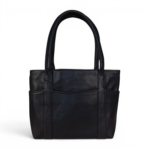 Women Genuine Leather Solid Tote Bag <b>Large</b> Shoulder Handbag with Multiple Pockets Cotton Lining Zipper Laptop Travel <b>Purse</b> - Product Image 1