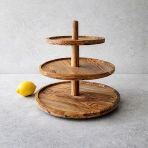 Handmade Wooden Multi-Layer <b>Cake</b> <b>Stand</b> with <b>3</b> <b>Tiered</b> Round Plates for Wooden <b>Cake</b> Display <b>Stand</b> Round Pedestal Holder Handmade f - Product Image 5