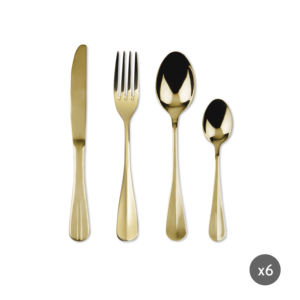 Juego de Cubiertos Excelsa de 24 Piezas, Vajilla de Acero Dorado, Utensilios de Servir Elegantes - Product Image 2