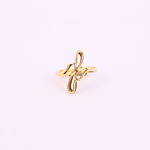 แหวนชุบทองทองเหลืองสำหรับผู้หญิงดีไซน์ตามสมัยนิยม - Product Image 1