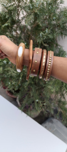 Juego de Brazaletes de Madera Natural Hechos a Mano con Resina Ecológica, Joyería de Moda de Estilo Religioso, Pulseras Duraderas para Mujer - Product Image 5