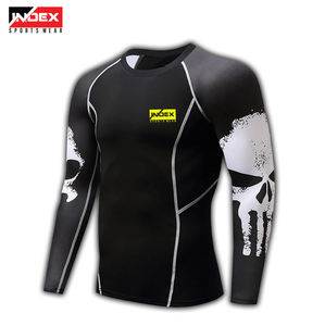 Index <b>Men's</b> Long Sleeve Compression <b>Shirt</b> <b>Black</b> With Pattern Quick Dry Sporty O-Neck <b>Slim</b> <b>Fit</b> Printed Design - Product Image 2