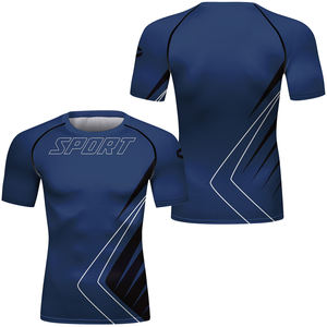 เสื้อคอมเพรสชั่นผ้าสแปนเด็กซ์พิมพ์ลายแบบซับลิเมชั่น โลโก้สั่งทำได้ สำหรับเล่นเซิร์ฟ ดำน้ำ บราซิลเลียนยิวยิตสู ชุดยูนิฟอร์ม ยูนิเซ็กซ์  รอมาน เอ็มเอ็มเอ แรชการ์ด - Product Image 1
