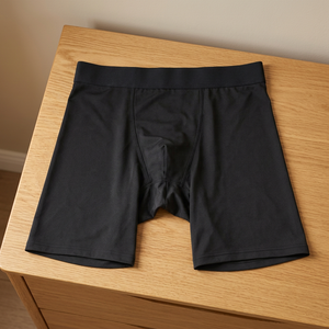 Men High-Rise Solid <b>Black</b> Polyester Breathable Quick Dry Machine-Washable <b>Boxer</b> Briefs Seamless Knitted Underwear - Product Image 3