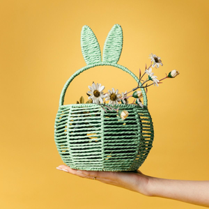 Handwoven Paper Rope Bunny <b>Baskets</b> for <b>Gifts</b> Decorative Storage <b>Basket</b> for <b>Easter</b> Wholesale Price from Vietnam - Product Image 2