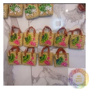 พวงกุญแจหวายธรรมชาติ งานแฮนด์เมด ตกแต่งกระเป๋า  ของประดับแฟชั่น - Product Image 2