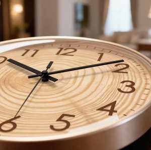 Modern Wood <b>Wall</b> <b>Clock</b> Silent Quartz Large <b>Wall</b> <b>Clock</b> Nordic Home <b>Decor</b> Round Kitchen <b>Clock</b> Housewarming Gift for Him - Product Image 2